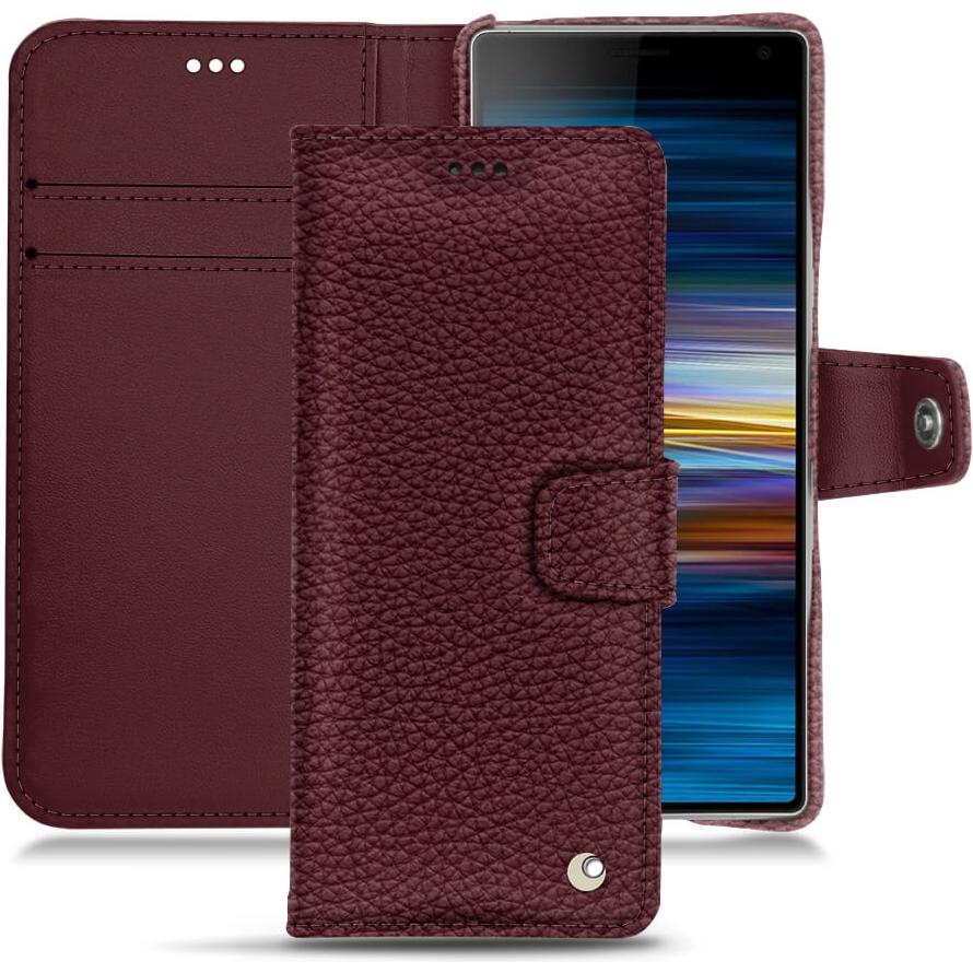 Noreve Lederschutzhülle Wallet (Sony Xperia 10), Smartphone Hülle, Violett