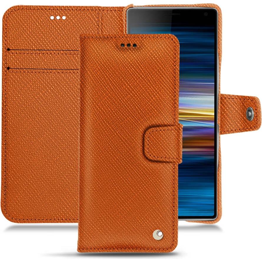 Noreve Lederschutzhülle (Sony Xperia 10), Smartphone Hülle, Orange