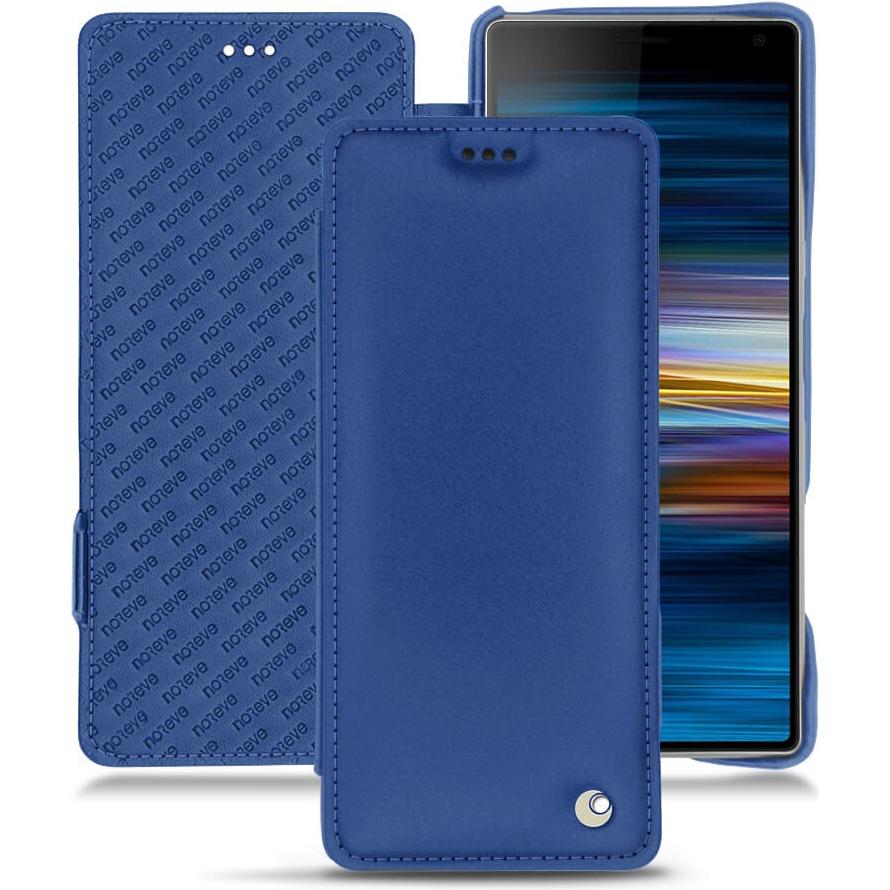 Noreve Lederschutzhülle horizontal (Sony Xperia 10), Smartphone Hülle, Blau