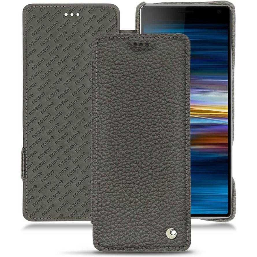 Noreve Lederschutzhülle horizontal (Sony Xperia 10), Smartphone Hülle, Grau