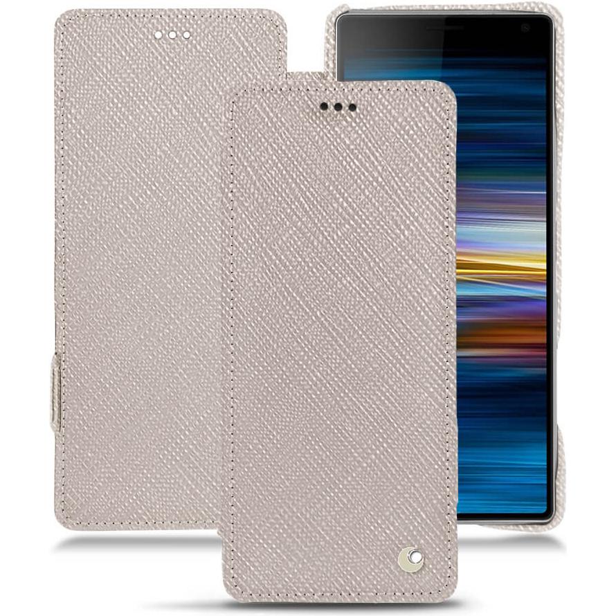 Noreve Lederschutzhülle horizontal (Sony Xperia 10), Smartphone Hülle, Beige