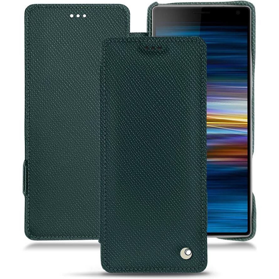 Noreve Lederschutzhülle horizontal (Sony Xperia 10), Smartphone Hülle, Grün