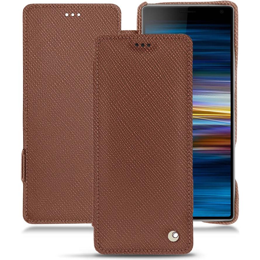 Noreve Lederschutzhülle horizontal (Sony Xperia 10 Plus), Smartphone Hülle, Braun