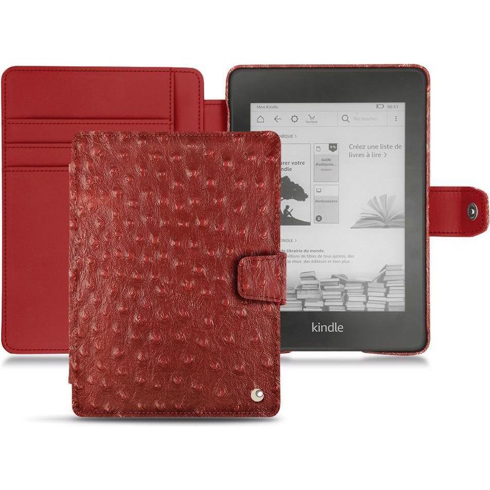 Noreve Lederschutzhülle Wallet (Kindle Paperwhite 2018), eReader Zubehör, Rot