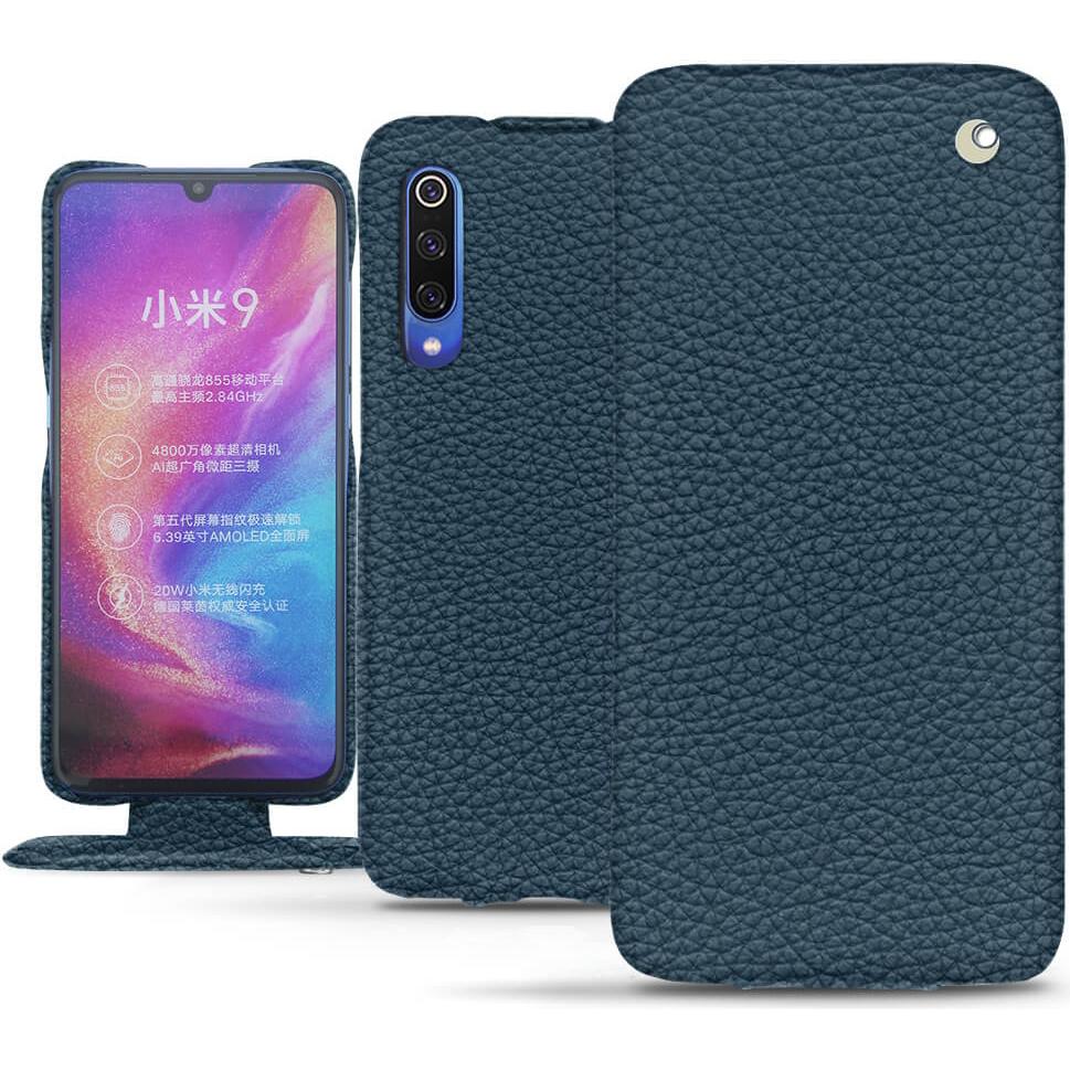 Thumbnail - Noreve Lederschutzhülle vertikal (Xiaomi Mi 9), Smartphone Hülle, Blau