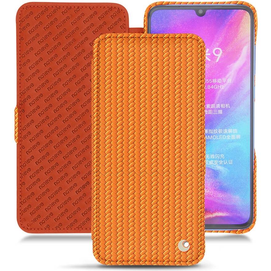 Noreve Lederschutzhülle horizontal (Xiaomi Mi 9), Smartphone Hülle, Orange