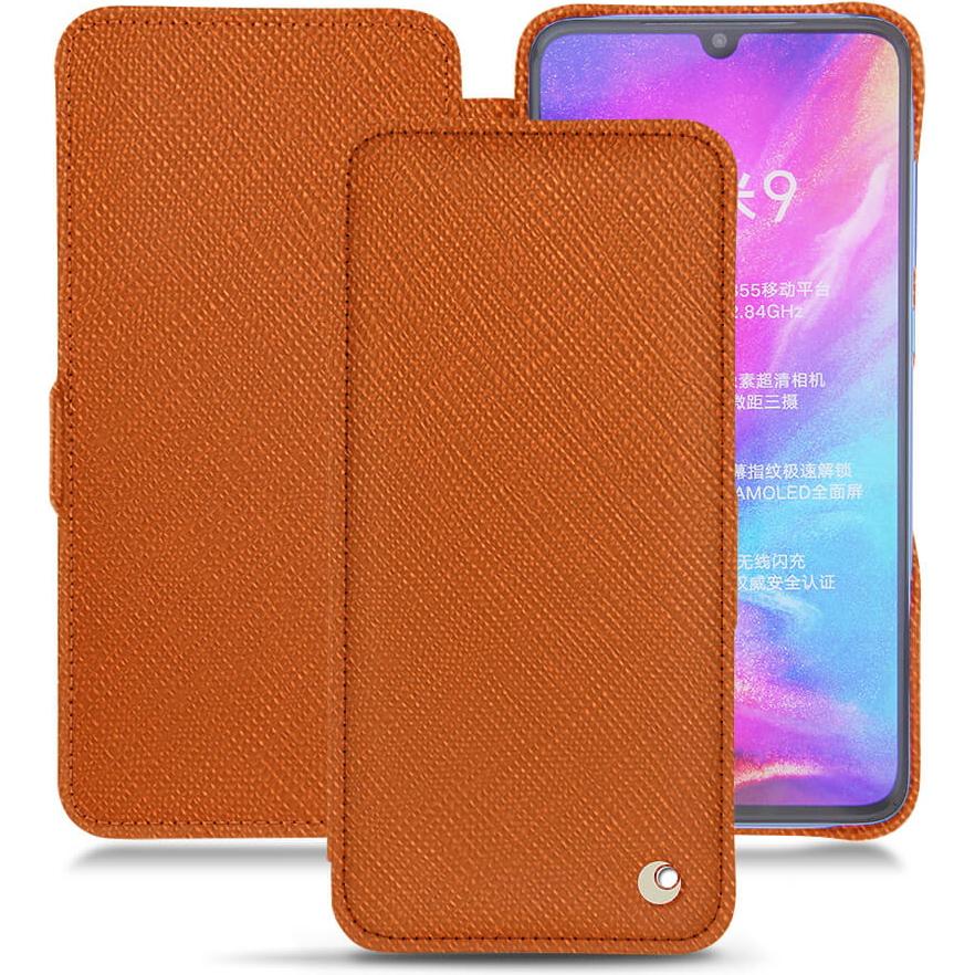 Noreve Lederschutzhülle horizontal (Xiaomi Mi 9), Smartphone Hülle, Orange