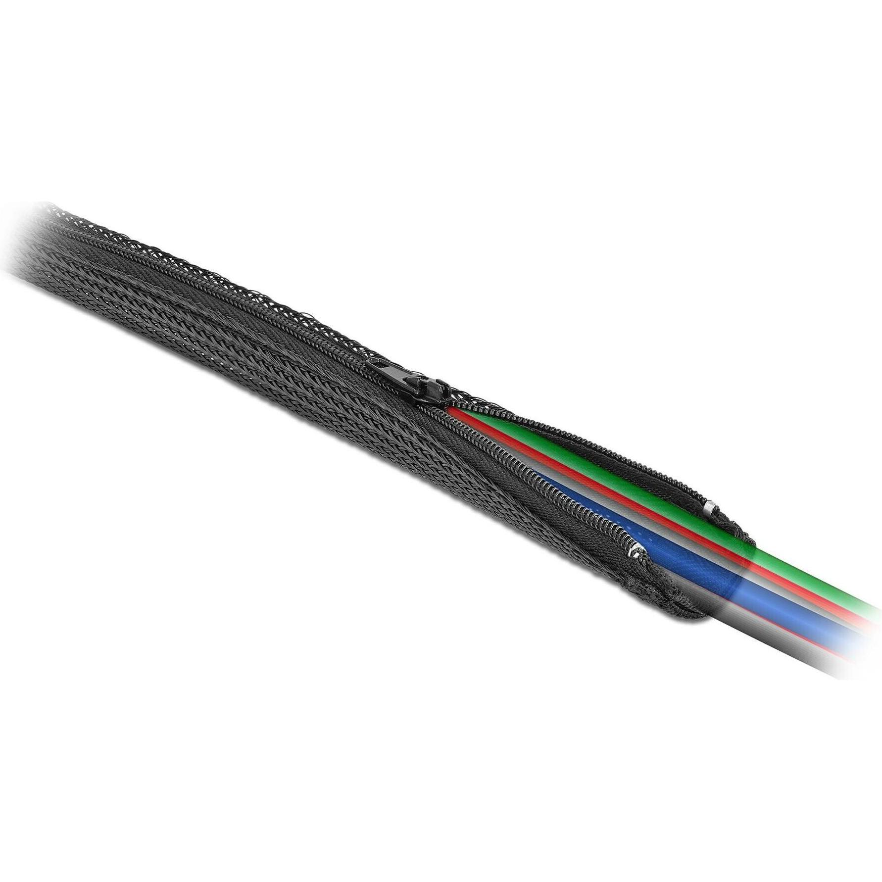 Thumbnail - Delock, Kabelschutz + Kabelführung, Kabelschlauch 1 m x 20 mm, mit Reissverschluss Schwarz (Kabelschlauch, 1000 mm)