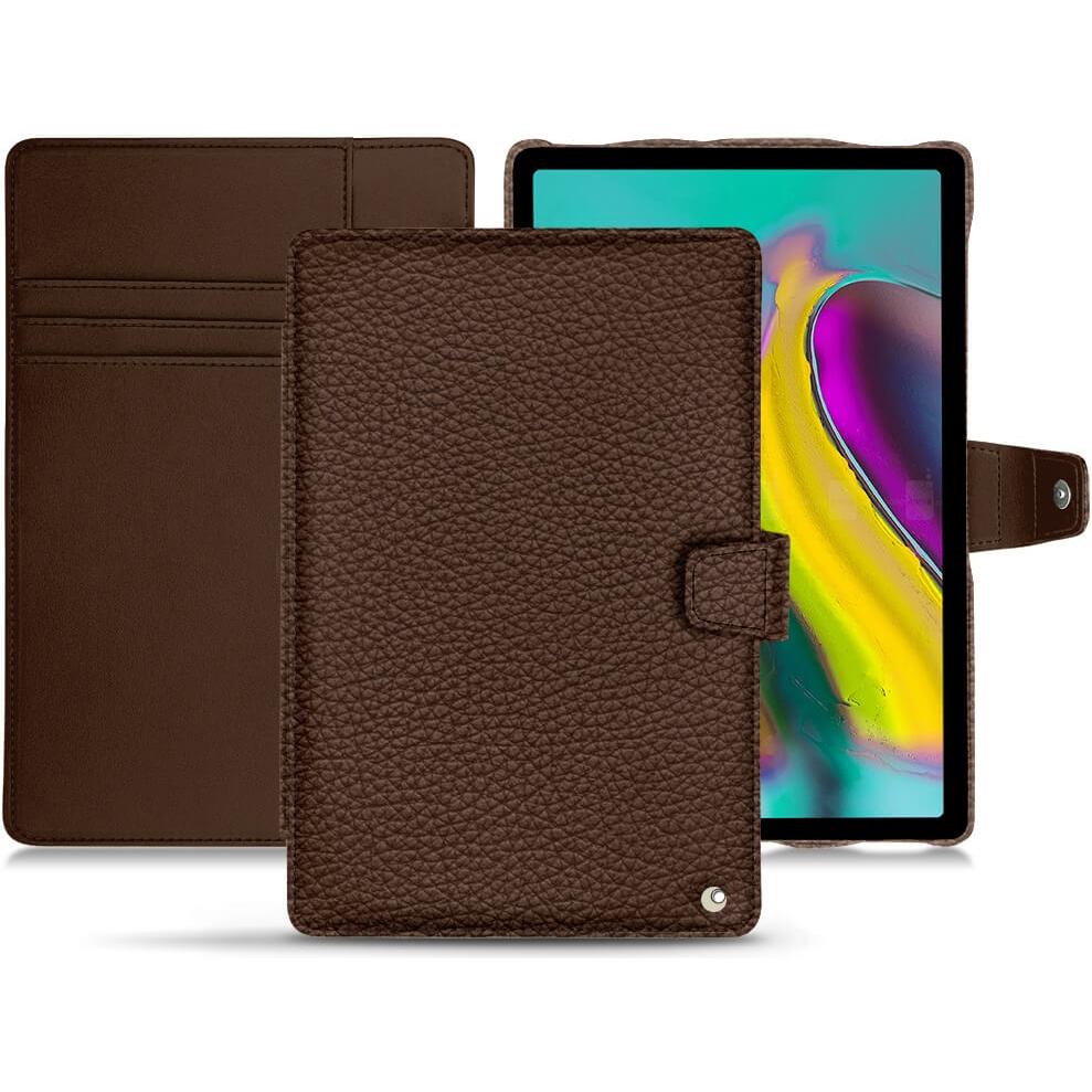 Noreve Lederschutzhülle Wallet (Galaxy Tab S5e), Tablet Hülle, Braun