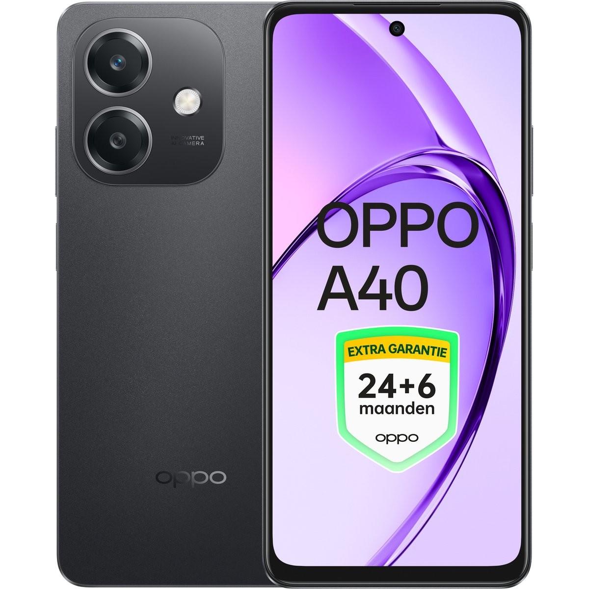 OPPO A40 (128 GB, Sparkle Black, 6.50"), Smartphone, Schwarz