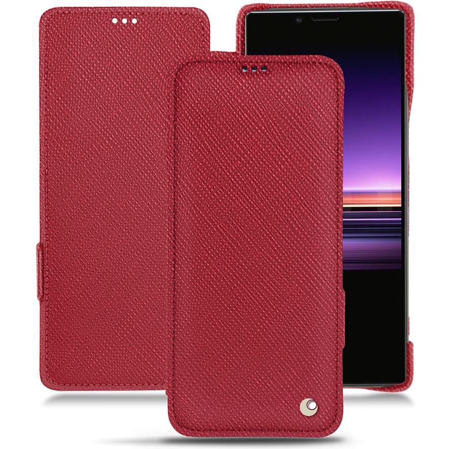 Noreve Lederschutzhülle horizontal (Sony Xperia 1), Smartphone Hülle, Rot