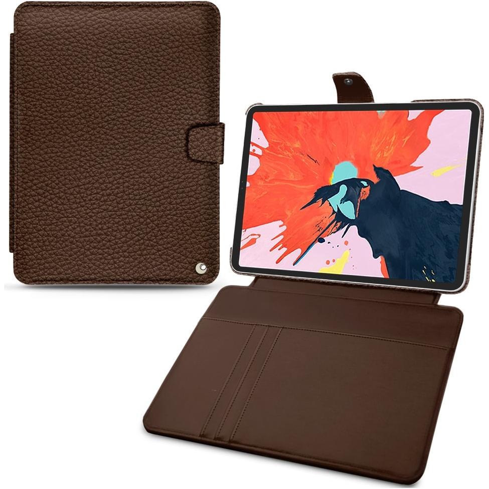 Noreve Lederschutzhülle Wallet (iPad Pro 12.9 2018 (3. Gen)), Tablet Hülle, Braun