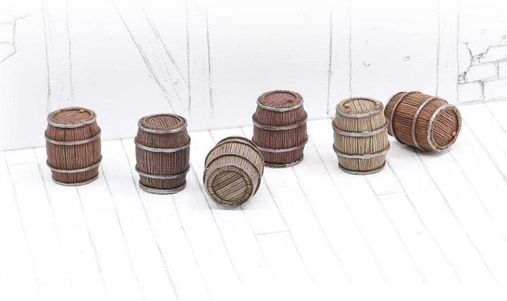 Tabletop-Art Zubehör Holzfässer Set 1 - Kleine Fässer 6 Teile