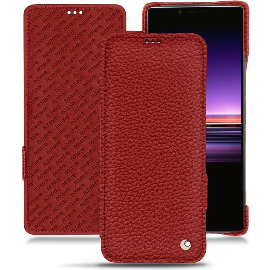 Thumbnail - Noreve Lederschutzhülle horizontal (Sony Xperia 1), Smartphone Hülle, Rot