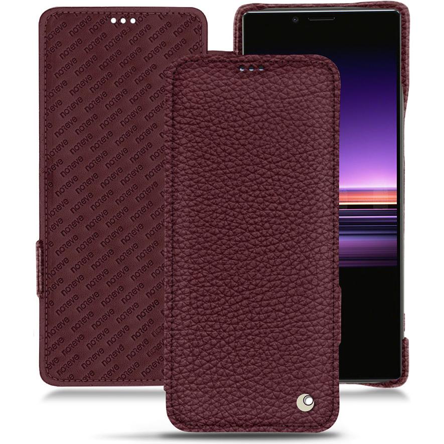 Noreve Lederschutzhülle horizontal (Sony Xperia 1), Smartphone Hülle, Violett