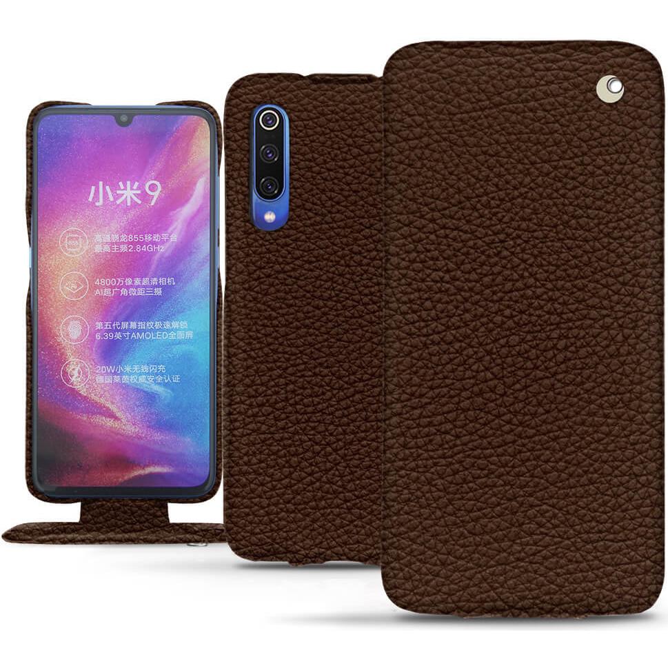 Noreve Lederschutzhülle vertikal (Xiaomi Mi 9), Smartphone Hülle, Braun