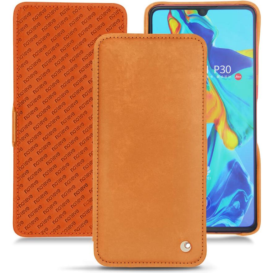 Noreve Lederschutzhülle horizontal (Huawei P30), Smartphone Hülle, Orange