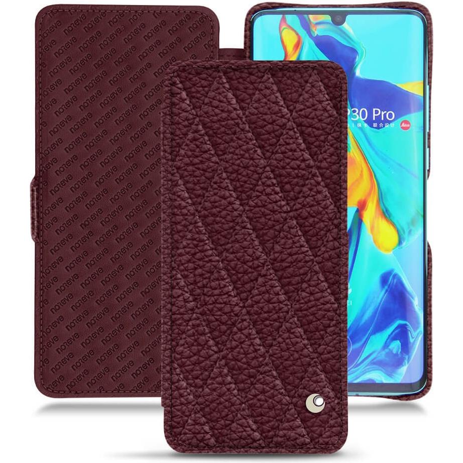 Noreve Lederschutzhülle horizontal (Huawei P30 Pro), Smartphone Hülle, Violett