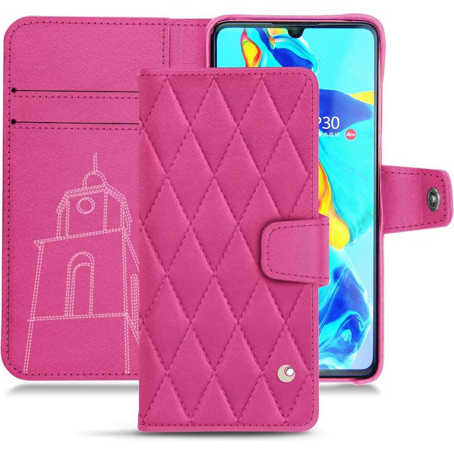 Noreve Lederschutzhülle Wallet (Huawei P30), Smartphone Hülle, Rosa
