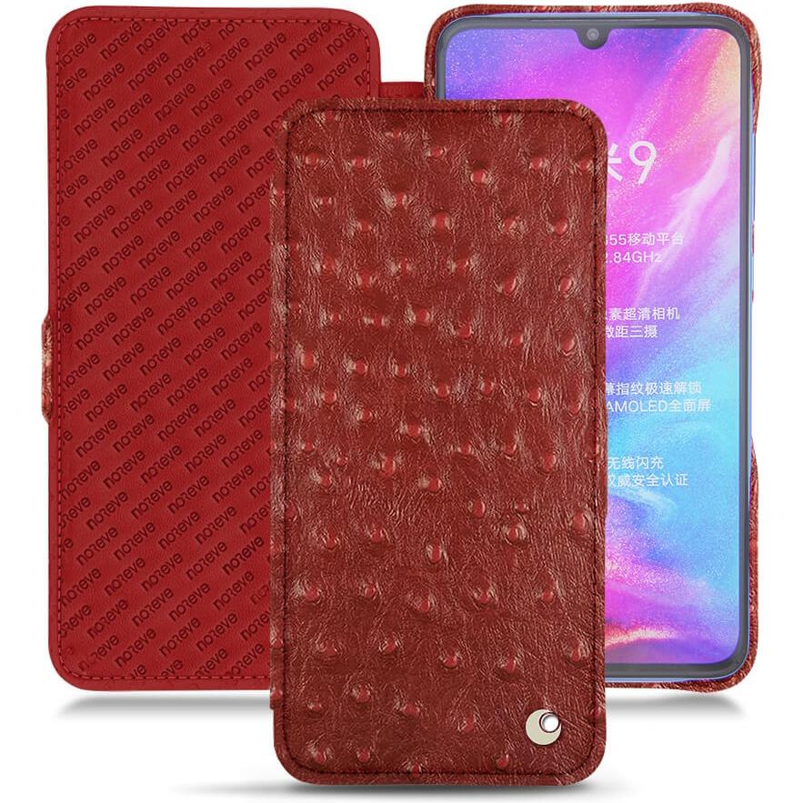 Noreve Lederschutzhülle horizontal (Xiaomi Mi 9), Smartphone Hülle, Rot