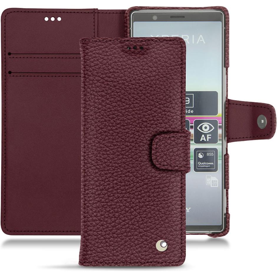 Noreve Lederschutzhülle Wallet (Sony Xperia 5), Smartphone Hülle, Violett