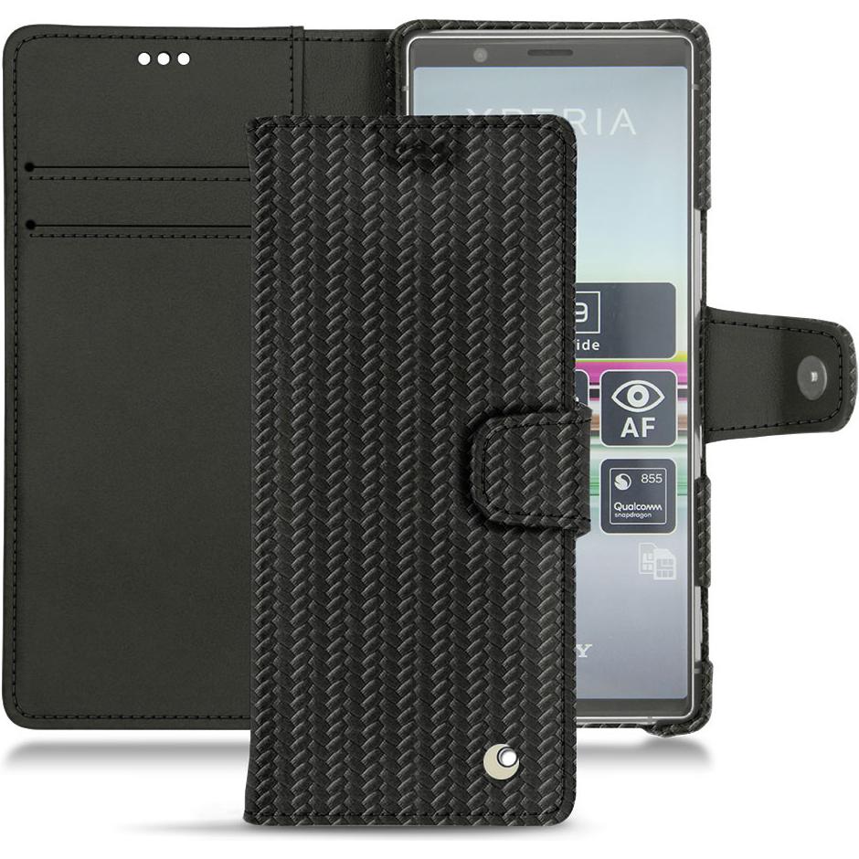 Thumbnail - Noreve Lederschutzhülle Wallet (Sony Xperia 5), Smartphone Hülle, Schwarz