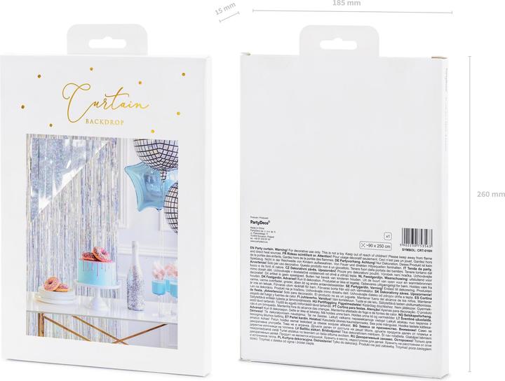 Produktbild Partydeco Partyaccessoire Vorhang 90 x 250 cm, Rosa/Silber (1 Stück)