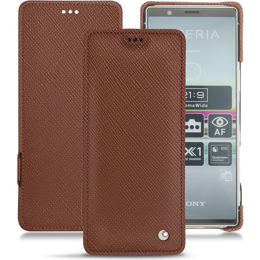 Thumbnail - Noreve Lederschutzhülle horizontal (Sony Xperia 5), Smartphone Hülle, Braun