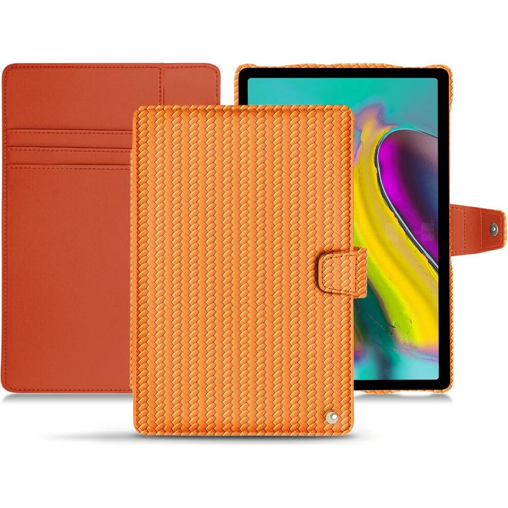 Noreve Lederschutzhülle Wallet (Galaxy Tab S5e), Tablet Hülle, Orange