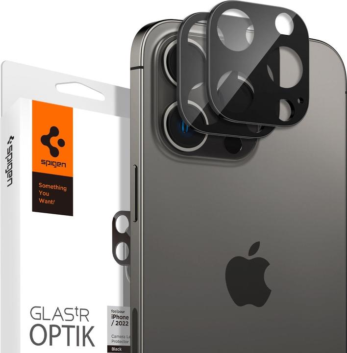 Produktbild Spigen Optik.Tr Camera iPhone 14 Pro/14 Pro Max Lens 2szt./2pcs czarny/black AGL05273 (2 Stk., Apple iPhone 11 Pro)