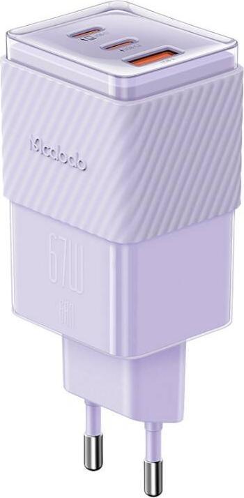 Actual product image Mcdodo GaN 67W mains charger CH-1502 2x USB-C, USB-A (purple) (67 W)