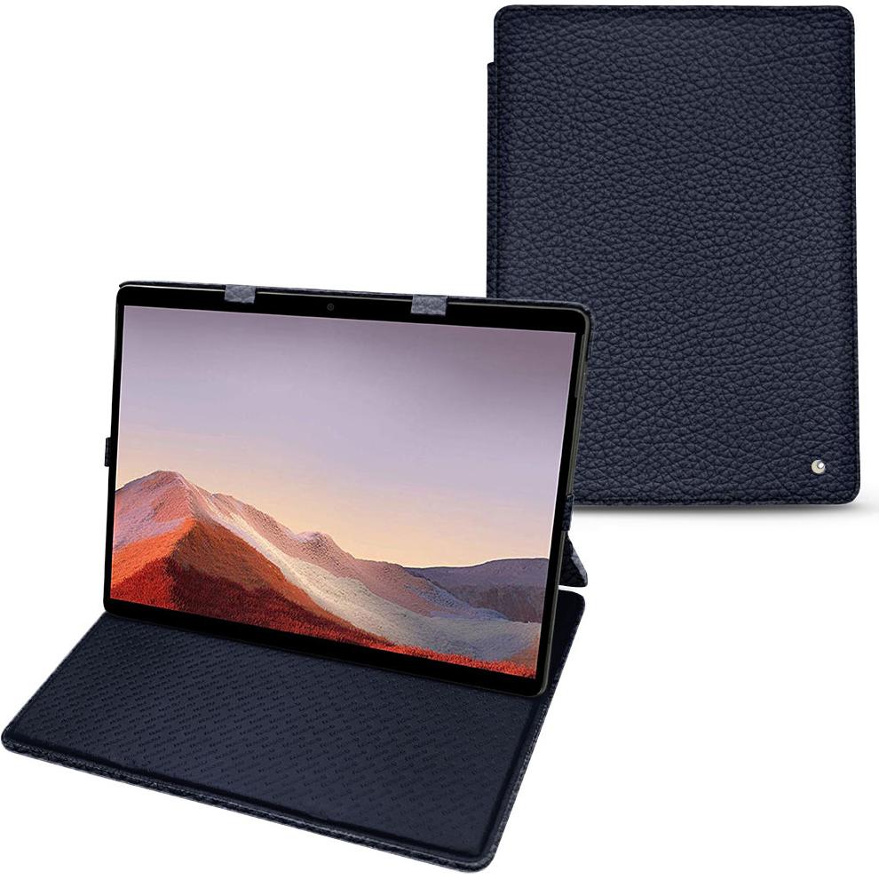 Thumbnail - Noreve Lederschutzhülle vertikal (Microsoft Surface Pro X), Tablet Hülle, Violett