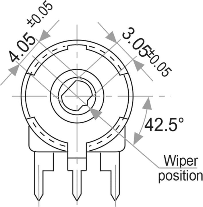 Piher Potentiometer PT-15NH05, 50 KΩ, vertical