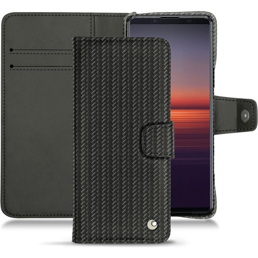 Noreve Lederschutzhülle Wallet (Sony Xperia 5 II), Smartphone Hülle, Schwarz