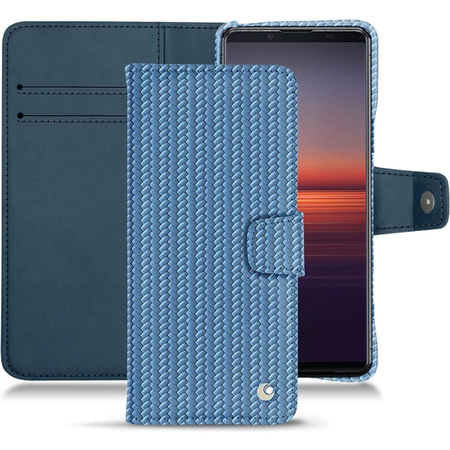 Noreve Lederschutzhülle Wallet (Sony Xperia 5 II), Smartphone Hülle, Blau