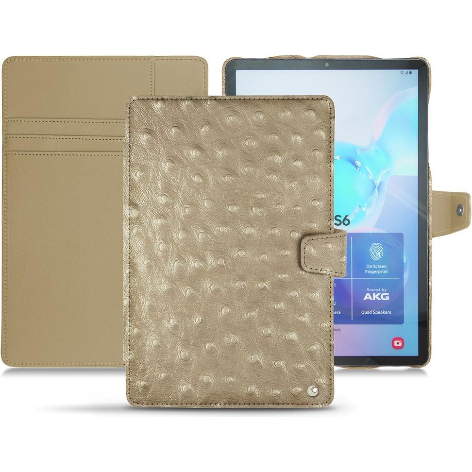 Noreve Lederschutzhülle Wallet (Galaxy Tab S6), Tablet Hülle, Beige