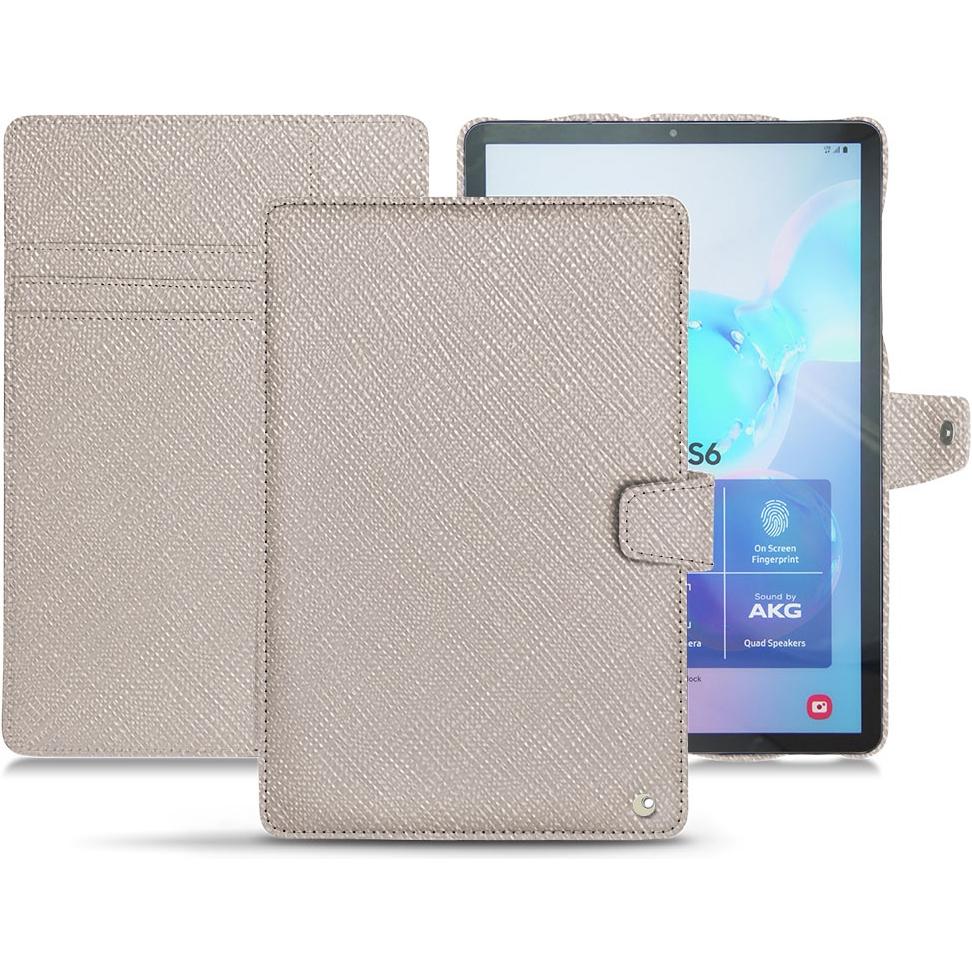 Thumbnail - Noreve Lederschutzhülle Wallet (Galaxy Tab S6), Tablet Hülle, Beige