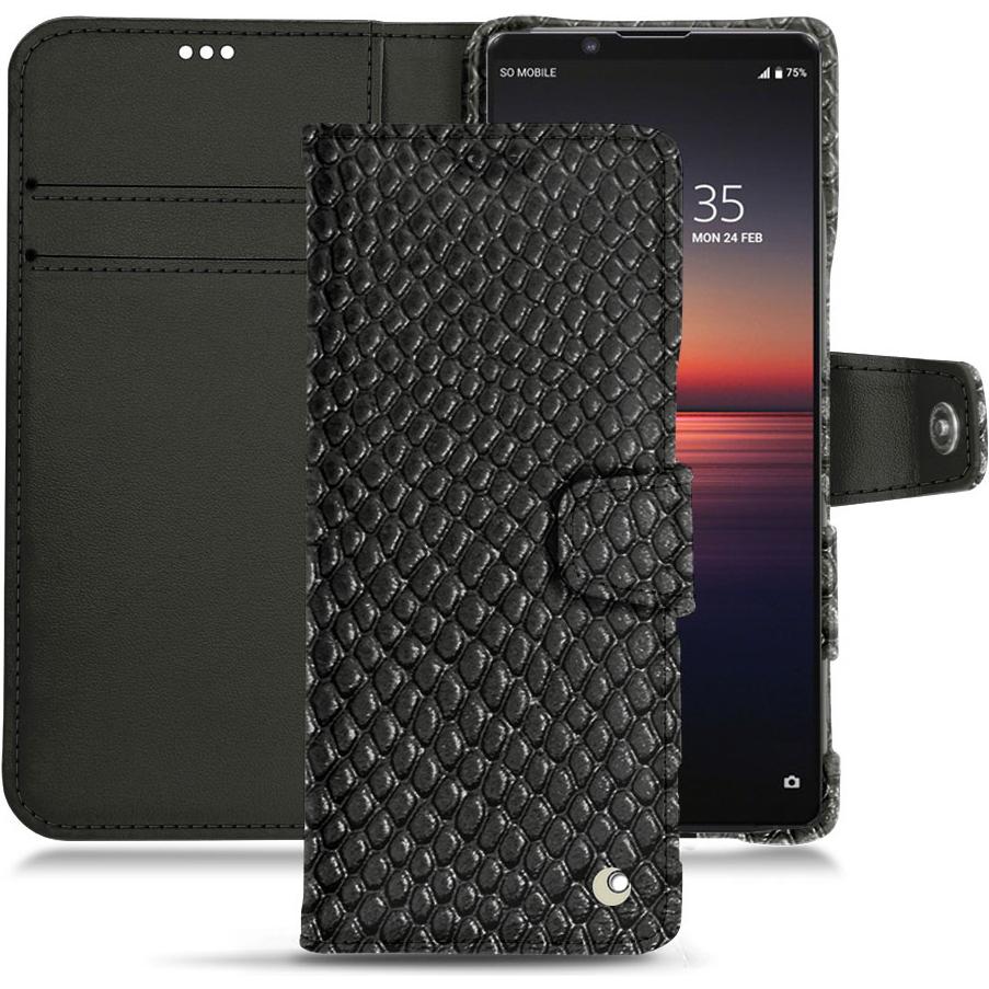 Thumbnail - Noreve Lederschutzhülle Wallet (Sony Xperia 1 II), Smartphone Hülle, Schwarz