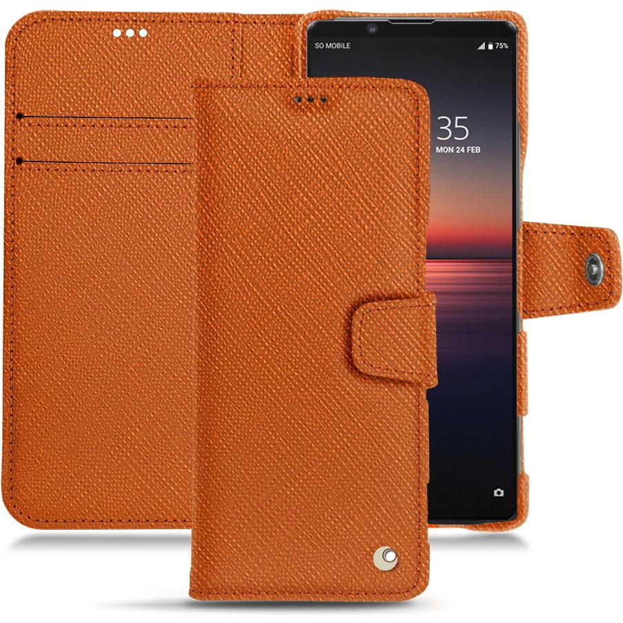 Noreve Lederschutzhülle (Sony Xperia 1 II), Smartphone Hülle, Orange