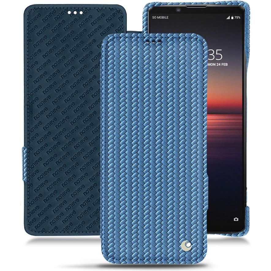 Thumbnail - Noreve Lederschutzhülle horizontal (Sony Xperia 1 II), Smartphone Hülle, Blau