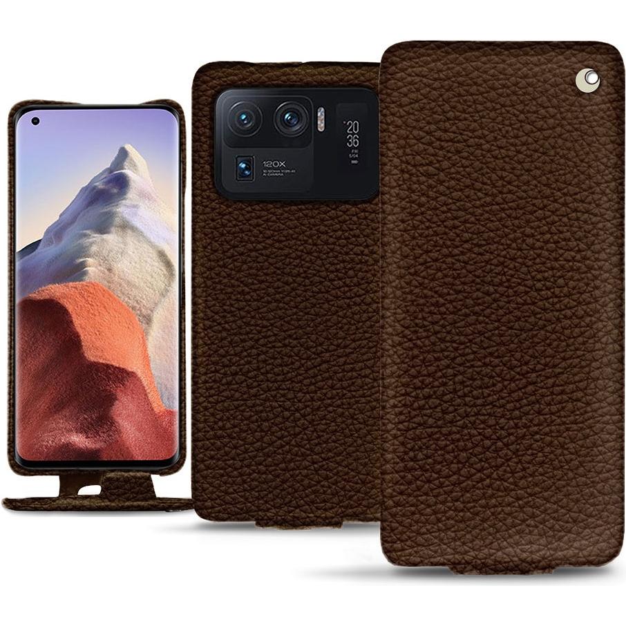 Noreve Lederschutzhülle vertikal (Xiaomi Mi 11 Ultra), Smartphone Hülle, Braun