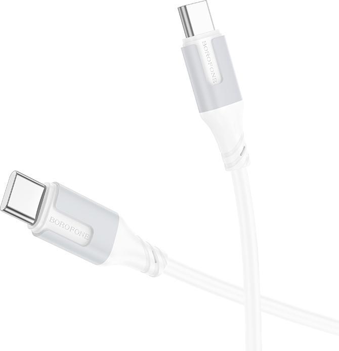 Borofone USB-C to USB-C Kabel BX101 Creator, 60W, 3A, 1m, Weiss (1 m, 60 W)