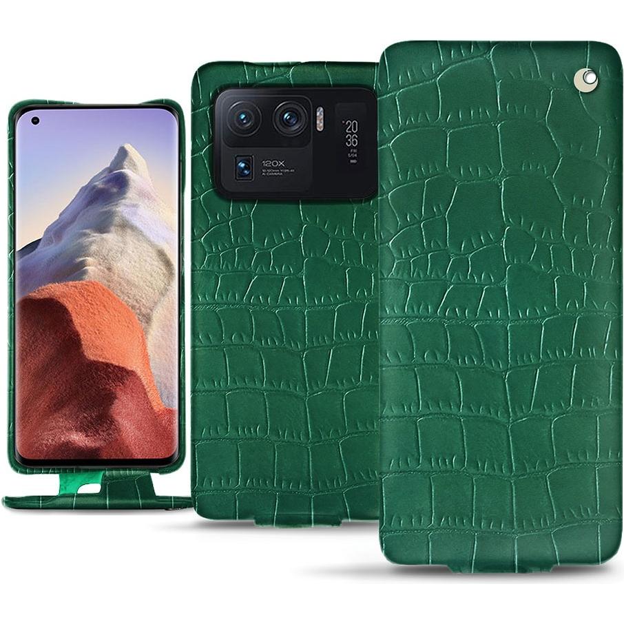 Noreve Lederschutzhülle vertikal (Xiaomi Mi 11 Ultra), Smartphone Hülle, Grün