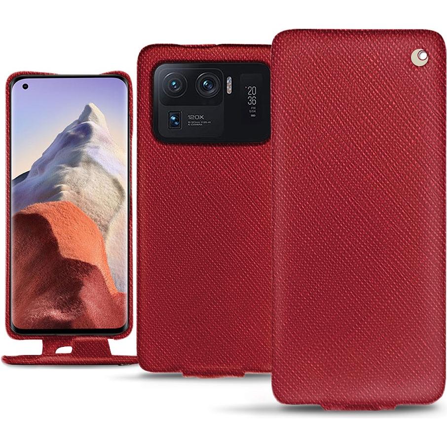 Noreve Lederschutzhülle vertikal (Xiaomi Mi 11 Ultra), Smartphone Hülle, Rot