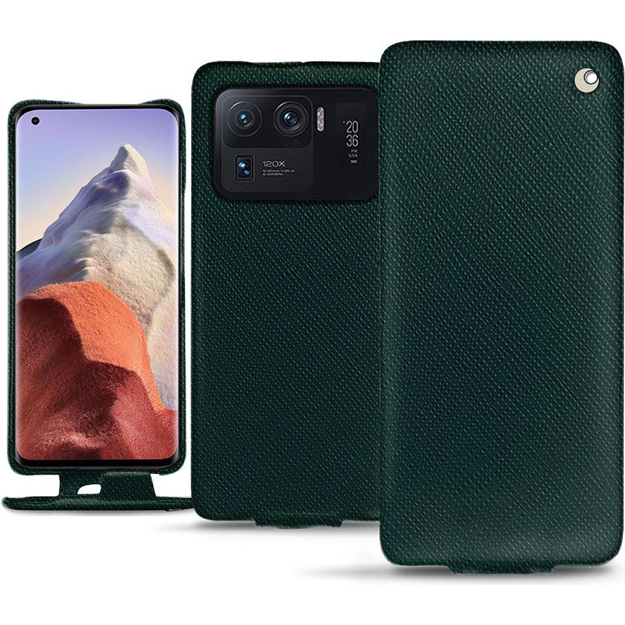 Noreve Lederschutzhülle vertikal (Xiaomi Mi 11 Ultra), Smartphone Hülle, Grün