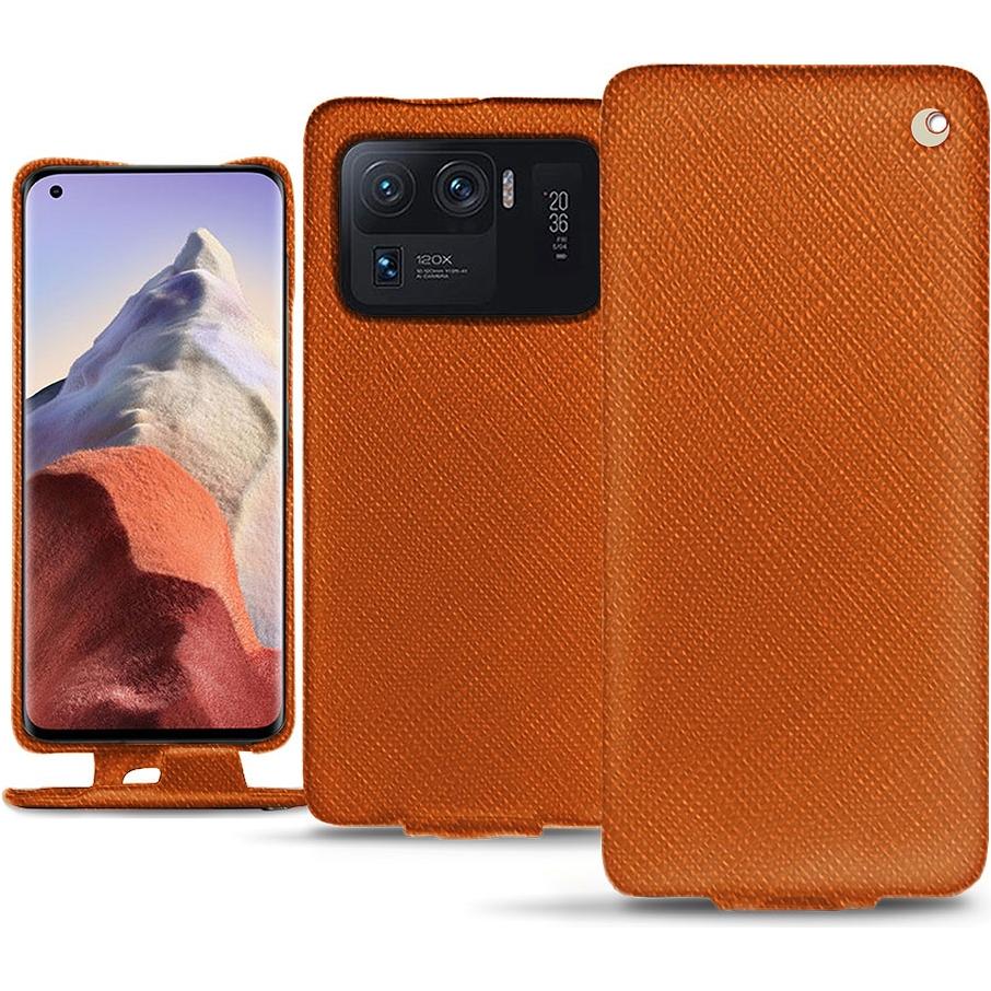 Noreve Lederschutzhülle vertikal (Xiaomi Mi 11 Ultra), Smartphone Hülle, Orange