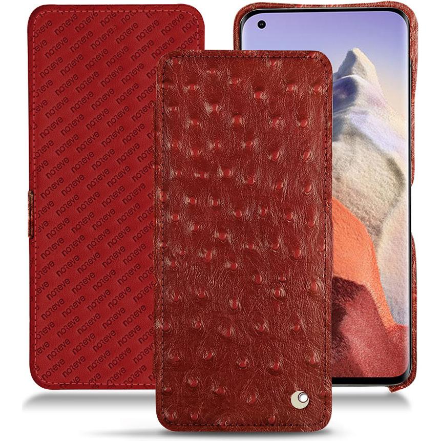 Noreve Lederschutzhülle horizontal (Xiaomi Mi 11 Ultra), Smartphone Hülle, Rot
