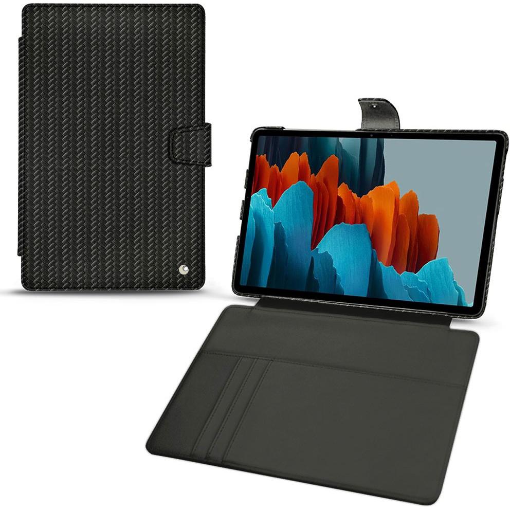 Noreve Lederschutzhülle Wallet (Galaxy Tab S7+), Tablet Hülle, Schwarz