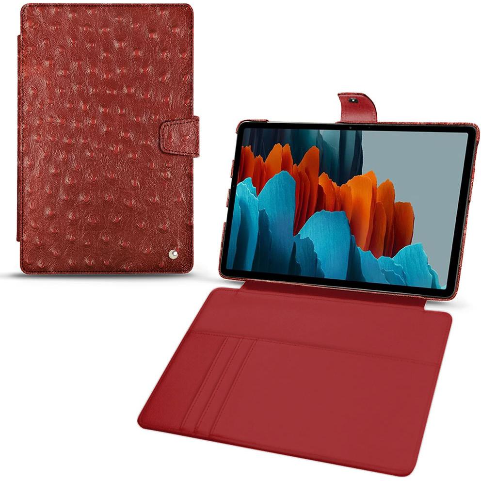 Noreve Lederschutzhülle Wallet (Galaxy Tab S7+), Tablet Hülle, Rot