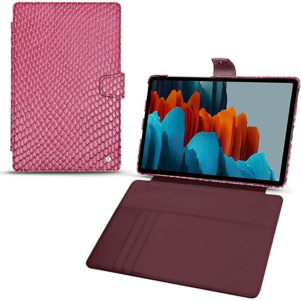 Noreve Lederschutzhülle Wallet (Galaxy Tab S7+), Tablet Hülle, Rosa